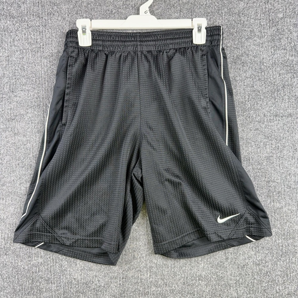 Nike Shorts Mens Small Black Mesh 9 Inseam Elastic Waist Basketball Gym